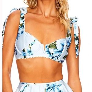 New with tags beach riot blue floral daisy top xs